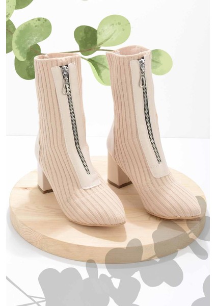 Bej Triko Kadın Bot & Bootie K02990100282