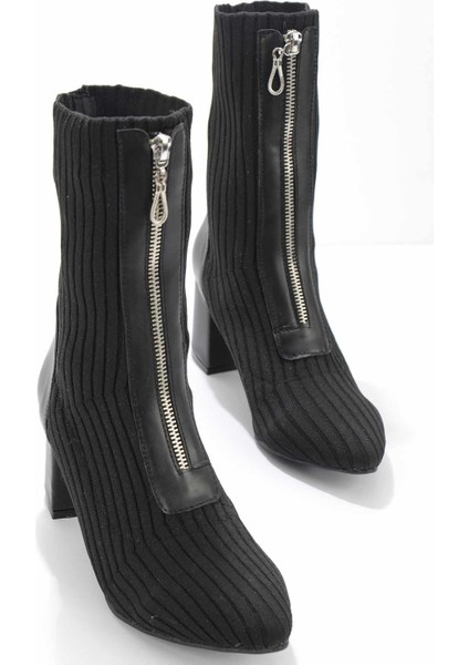 Siyah Triko Kadın Bot & Bootie K02990100282
