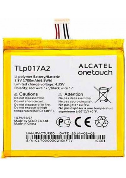 Alcatel Idol Mini (TLP017A2) Uyumlu Batarya Pil 1700MAH