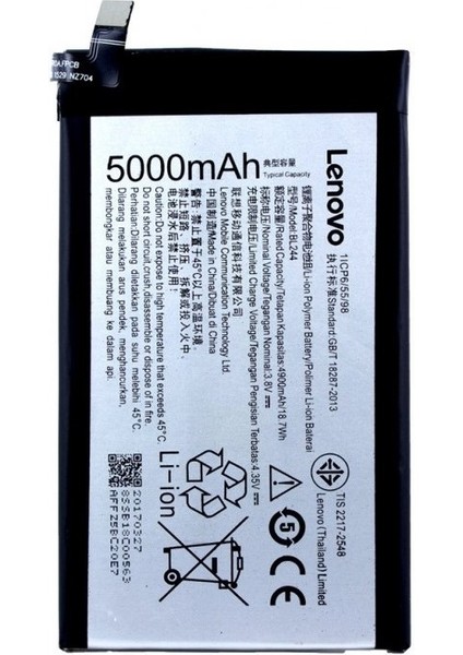 Lenovo Vibe P1 P1A42 (BL-244) Uyumlu Batarya Pil 5000MAH