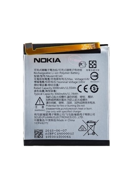 Nokia 7 (HE-340) Uyumlu Batarya Pil 3000 Mah