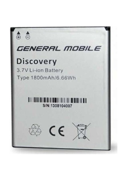 General Mobile Discovery E3 Uyumlu Batarya Pil 1800 Mah