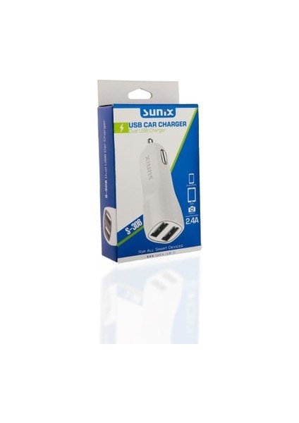 Sunix S-306 2 USB Girişli Araç Çakmak Şarj Aleti 2.4A