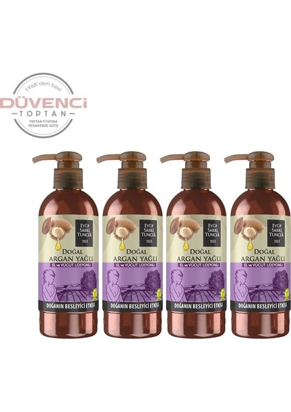 Argan Yağlı El ve Vücut Losyonu 250 ml x 4 Adet