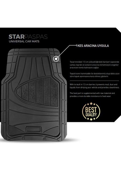 Opel Combo Ekonomik 3D Havuzlu Paspas Gri 5 Parça Star Oto Paspası fırsatları