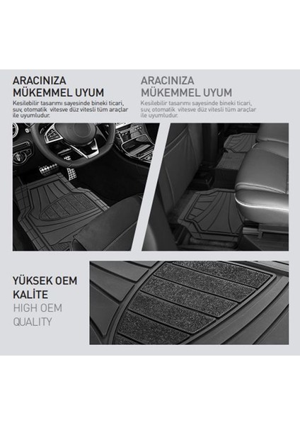 Hyundai Azera Ekonomik 3D Havuzlu Paspas Gri 5 Parça Star Oto Paspası modelleri