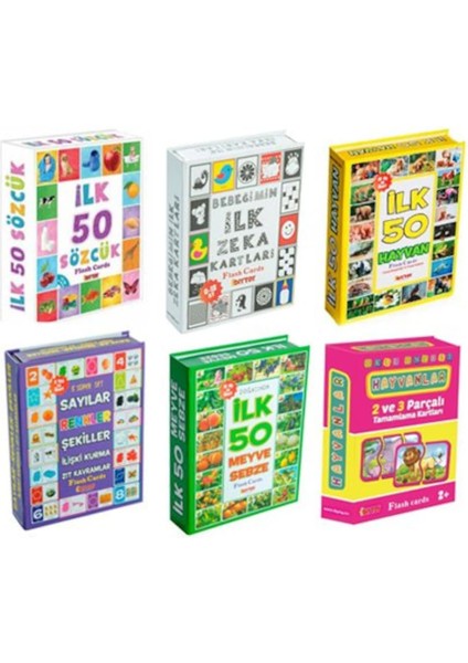 Zeka Kartları, 6 Lı Set, Eğitici Kartlar, Hafıza Kartlar