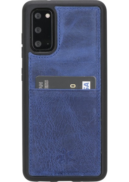 Samsung Galaxy S20 Capri Lacivert Deri Arka Telefon Kılıfı