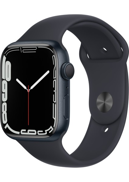 Watch Seri 7 Gps, 45MM Siyah Alüminyum Kasa ve Siyah Spor Kordon - Regular MKN53TU/A
