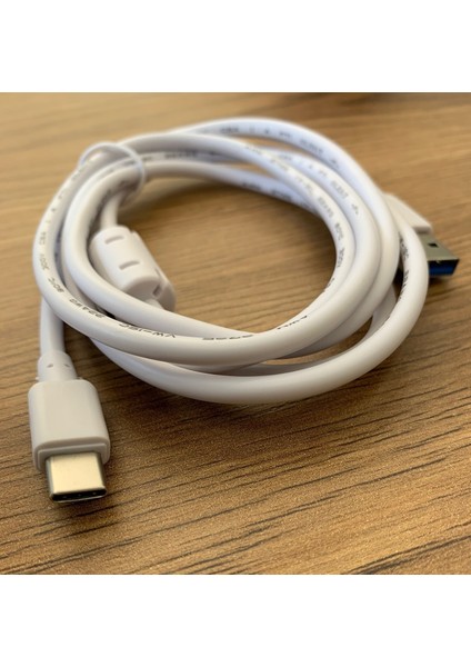 Nıntendo Switch Uyumlu Type C Type-C 1.5 mt 1,5 Metre USB 3.1 Data Hızlı Sarj Kablosu 2.1 Amper 2.1A Beyaz Renk