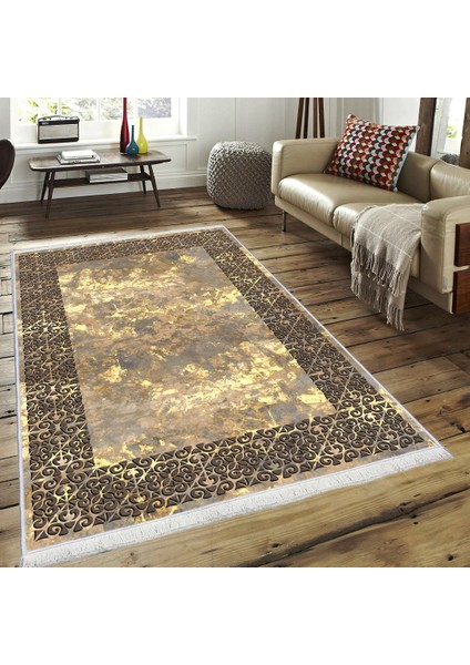Makinede Yıkanabilir Oturma Odası Halısı Kaymaz Taban Halı CK-507 100X200 cm