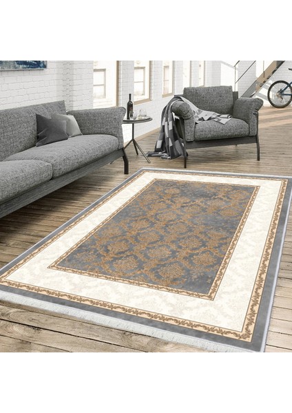 Makinede Yıkanabilir Oturma Odası Halısı Kaymaz Taban Halı CK-519 140X200 cm