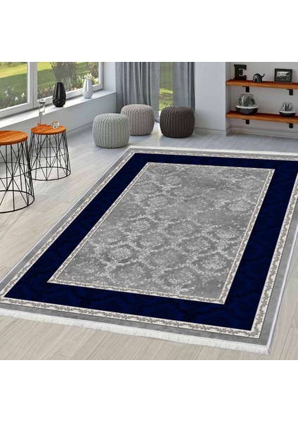 Bazaarforum Dekoratif Saçaklı Mermer Desen Yeni Model Pvc Deri Kaymaz Taban Dijital Baskı Halı CK-520 100X300CM