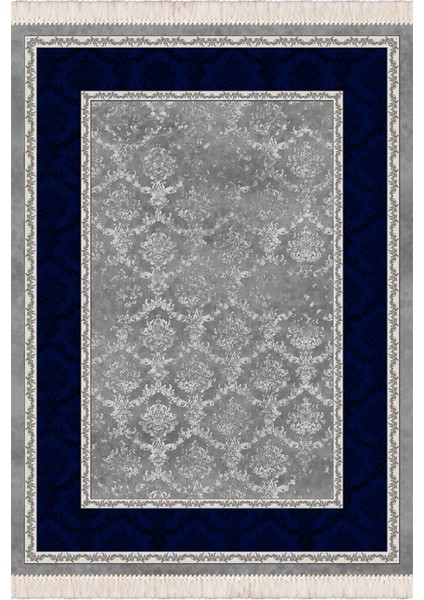 Bazaarforum Dekoratif Saçaklı Mermer Desen Yeni Model Pvc Deri Kaymaz Taban Dijital Baskı Halı CK-520 100X300CM