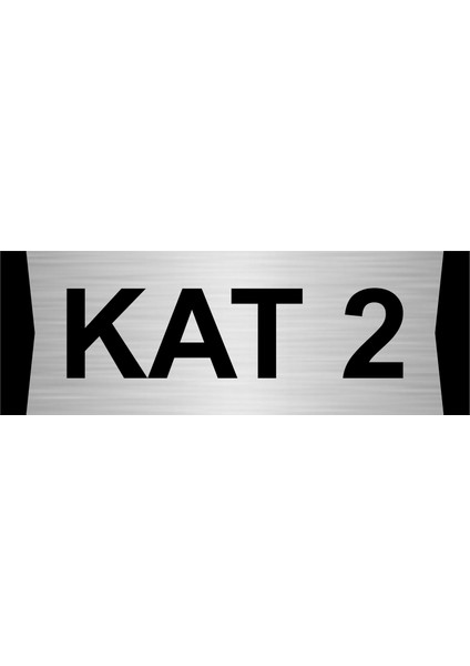 Kat 2 7X20CM Gümüş Renk Metal Yönlendirme Levhası