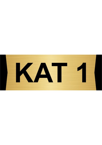 Kat 1 7X20CM Altın Renk Metal Yönlendirme Levhası