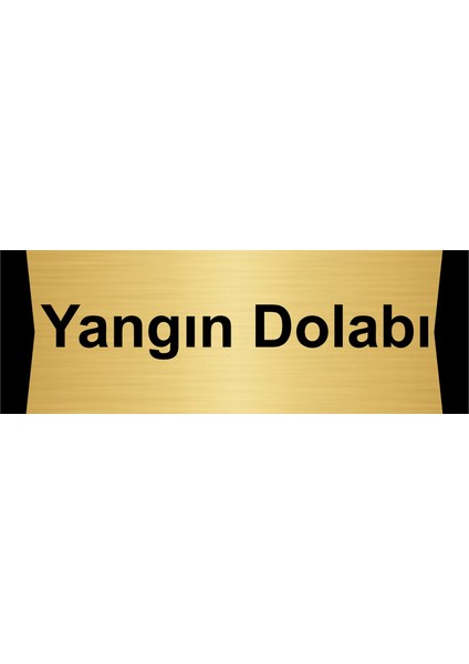 Yangın Dolabı 7X20CM Altın Renk Metal Yönlendirme Levhası
