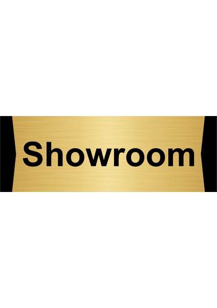 Showroom 5X20CM Altın Renk Metal Yönlendirme Levhası