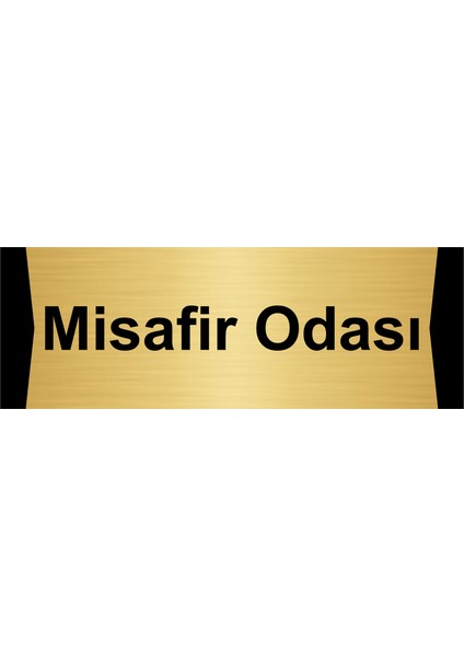 Misafir Odası 5X20CM Altın Renk Metal Yönlendirme Levhası