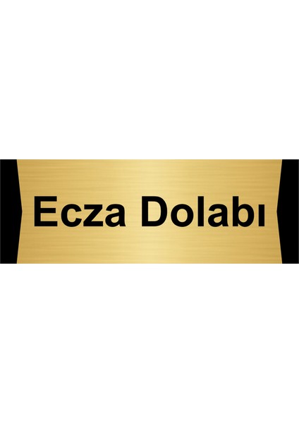 Ecza Dolabı 5X20CM Altın Renk Metal Yönlendirme Levhası