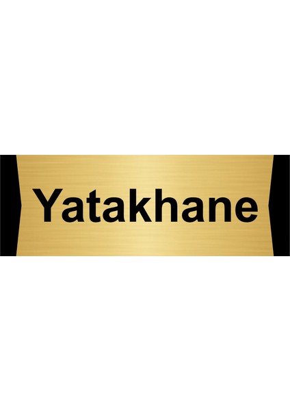 Yatakhane 7X20CM Altın Renk Metal Yönlendirme Levhası