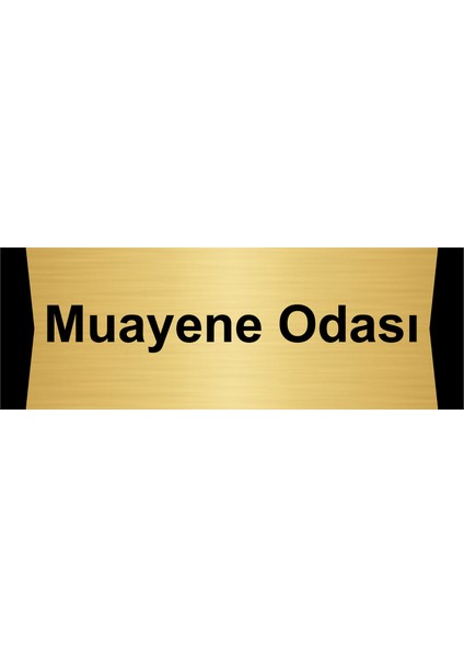 Muayene Odası 10X20CM Altın Renk Metal Yönlendirme Levhası
