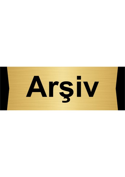 Arşiv 10X20CM Altın Renk Metal Yönlendirme Levhası
