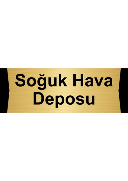 Soğuk Hava Deposu 7X20CM Altın Renk Metal Yönlendirme Levhası