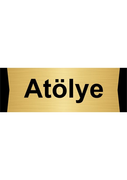Atölye 7X20CM Altın Renk Metal Yönlendirme Levhası