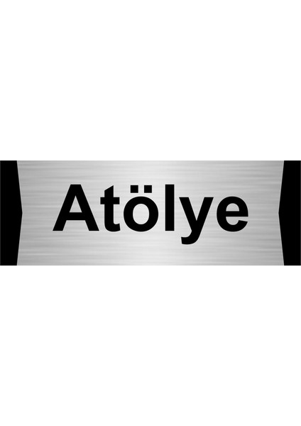 Atölye 10X20CM Gümüş Renk Metal Yönlendirme Levhası