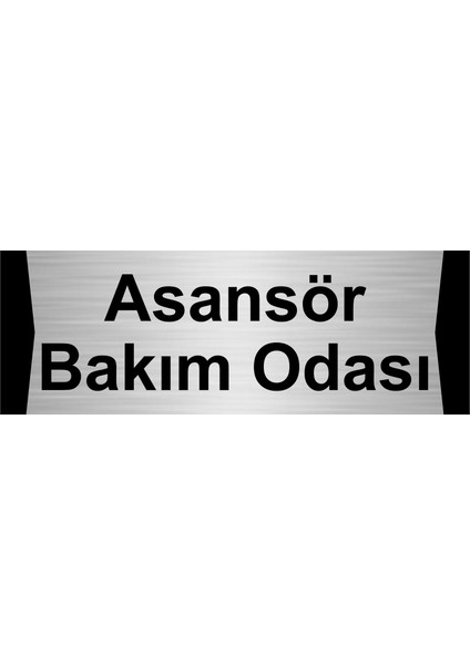 Asansör Bakım Odası 10X20CM Gümüş Renk Metal Yönlendirme Levhası