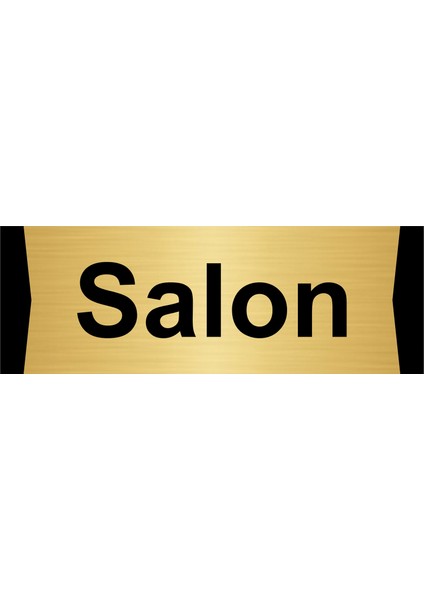 Salon 7X20CM Altın Renk Metal Yönlendirme Levhası