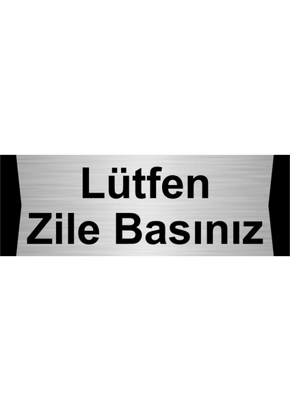Lütfen Zile Basınız 10X20CM Gümüş Renk Metal Yönlendirme Levhası