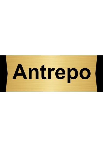 Antrepo 7X20CM Altın Renk Metal Yönlendirme Levhası