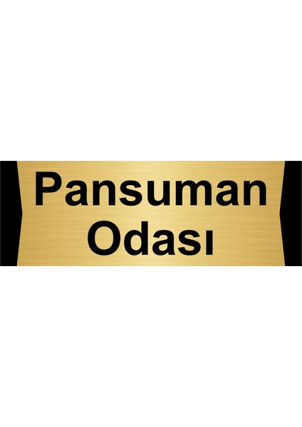 Pansuman Odası 7X20CM Altın Renk Metal Yönlendirme Levhası