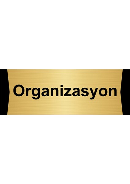 Organizasyon 10X20CM Altın Renk Metal Yönlendirme Levhası