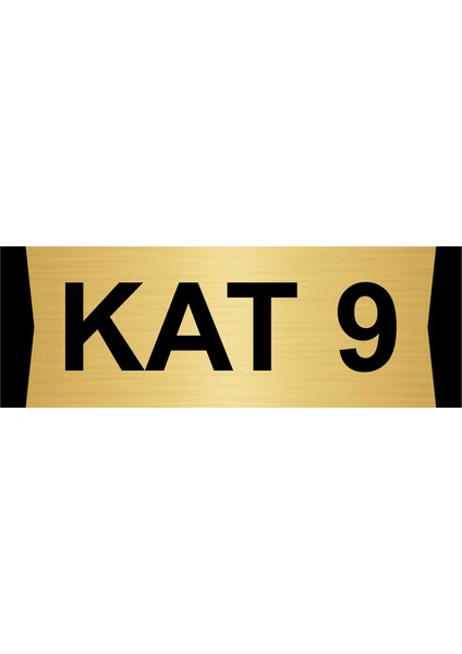 Kat 9 10X20CM Altın Renk Metal Yönlendirme Levhası