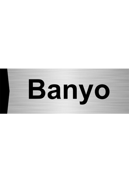 Banyo 5X20CM Gümüş Renk Metal Yönlendirme Levhası