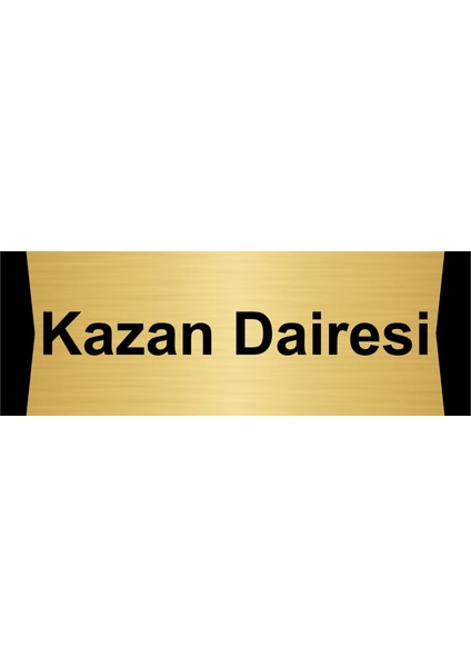 Kazan Dairesi 10X20CM Altın Renk Metal Yönlendirme Levhası