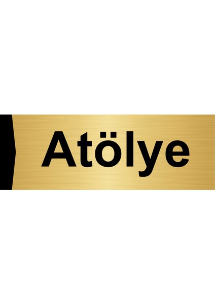 Atölye 5X20CM Altın Renk Metal Yönlendirme Levhası