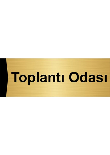 Toplantı Odası 7X20CM Altın Renk Metal Yönlendirme Levhası