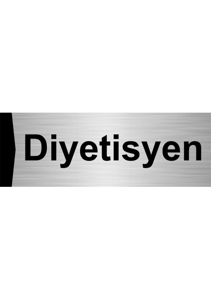 Diyetisyen 5X20CM Gümüş Renk Metal Yönlendirme Levhası