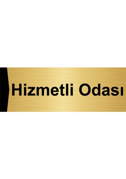 Hizmetli Odası 5X20CM Altın Renk Metal Yönlendirme Levhası