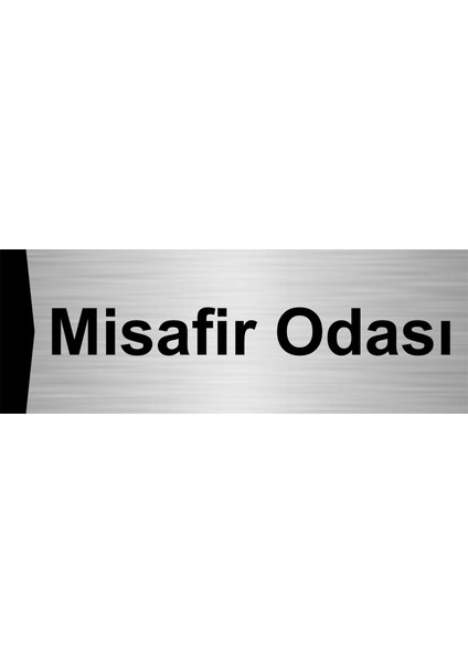 Misafir Odası 7X20CM Gümüş Renk Metal Yönlendirme Levhası