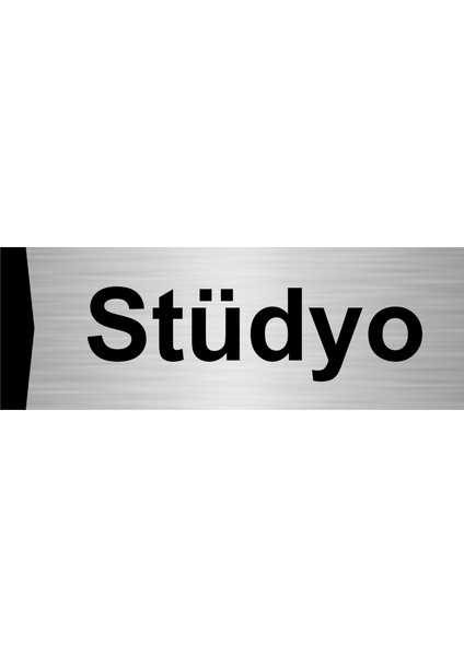 Stüdyo 7X20CM Gümüş Renk Metal Yönlendirme Levhası