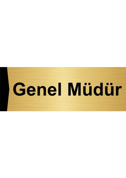 Genel Müdür 7X20CM Altın Renk Metal Yönlendirme Levhası
