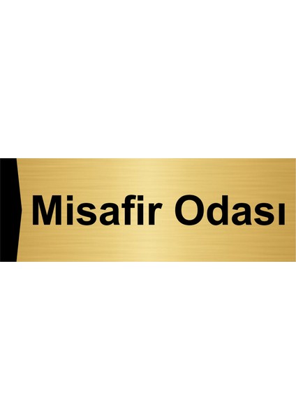 Misafir Odası 7X20CM Altın Renk Metal Yönlendirme Levhası