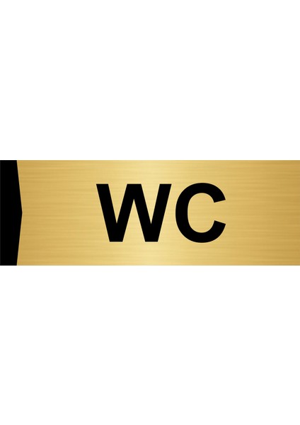 Wc 10X20CM Altın Renk Metal Yönlendirme Levhası