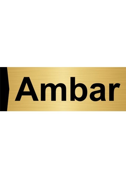 Ambar 7X20CM Altın Renk Metal Yönlendirme Levhası