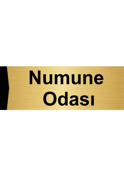 Numune Odası 10X20CM Altın Renk Metal Yönlendirme Levhası